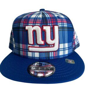 New York Giants Plaid 9FIFTY Snapback Hat By New Era Cap Blue/Red NFL 2024